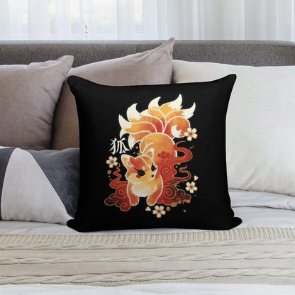 Kitsune Kawaii Soft Shrink-Resistant Throw Pillow