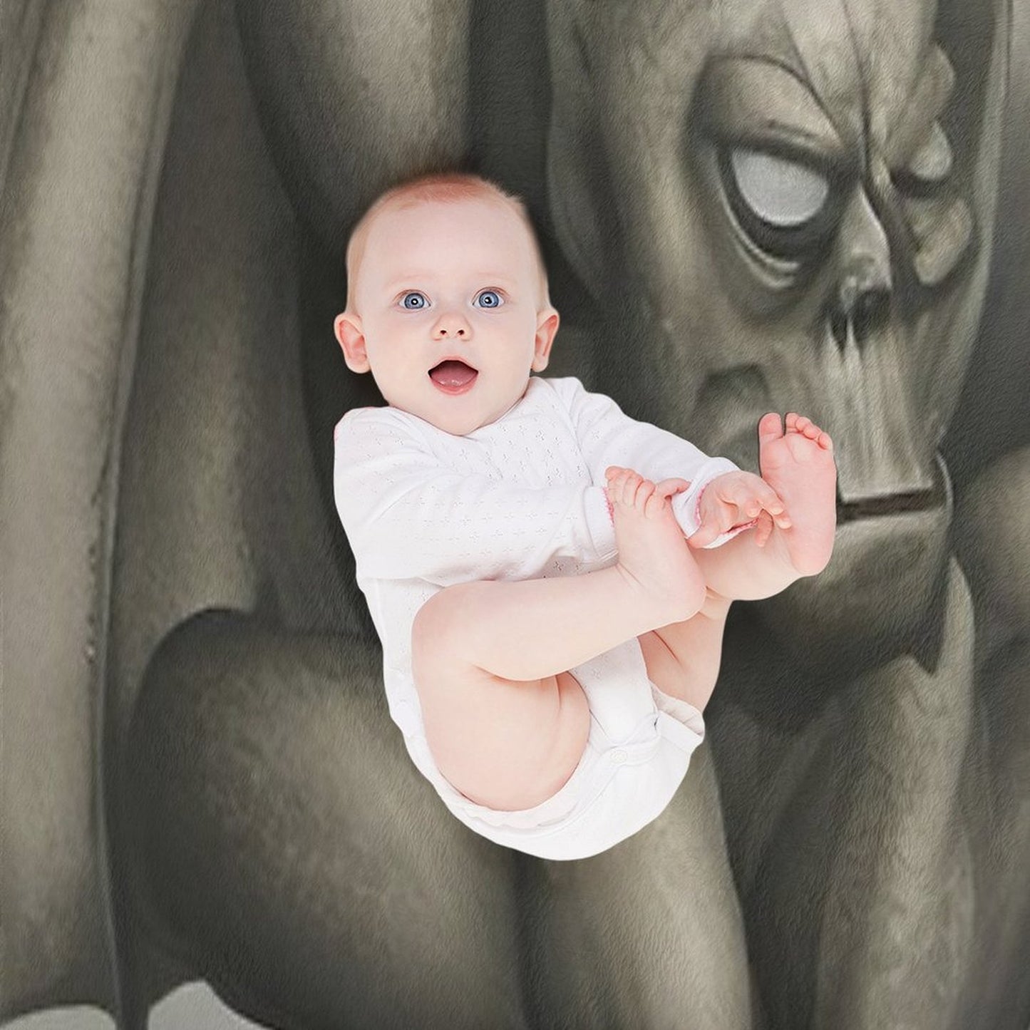 Grotesque Gargoyle Guarding Grandiose Gothicness Plush Throw Blanket