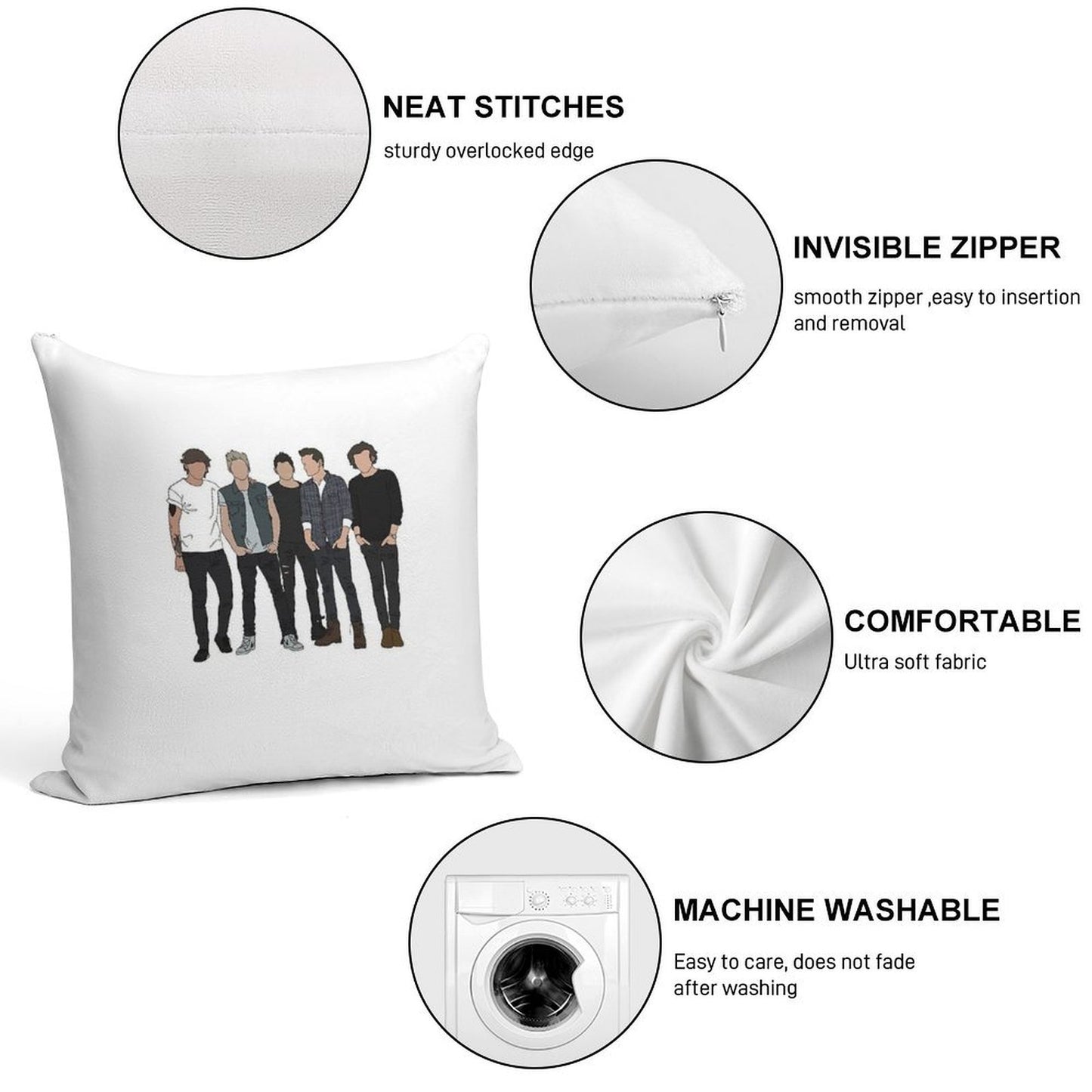 ONE DIRECTION Soft Gift Ready Throw Pillow