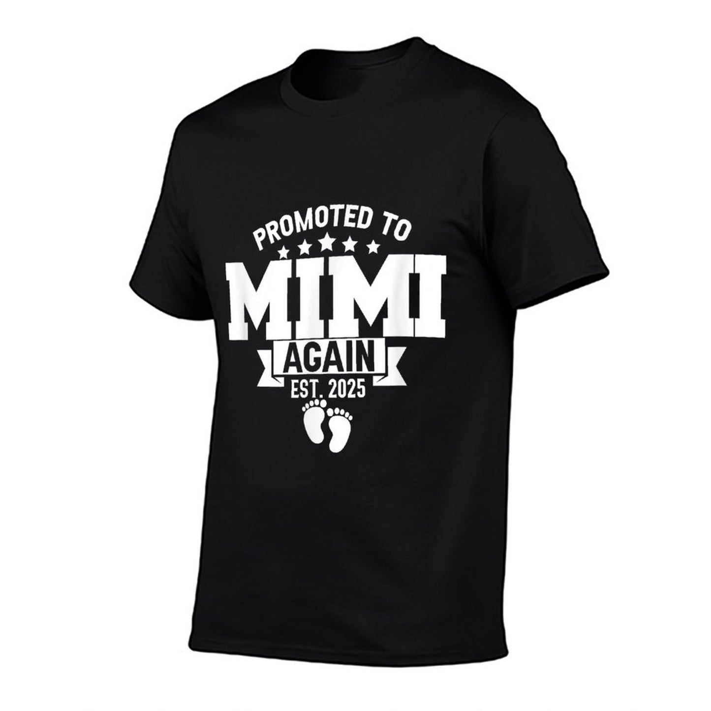 Promoted To Mimi Again 2025 Funny Pregnancy Announcement  Rolled Sleeves T-Shirt