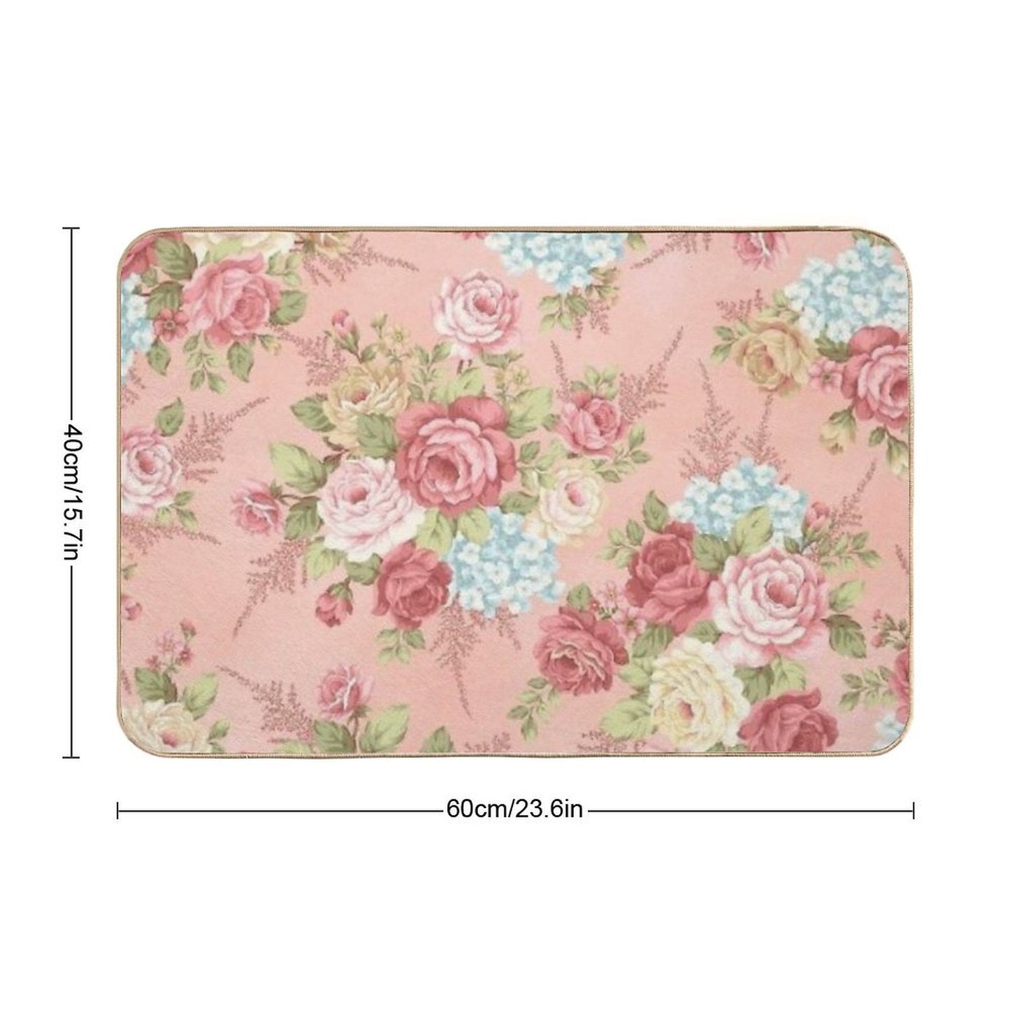 Shabby Chic Pink  Easy Maintenance Bath Mat