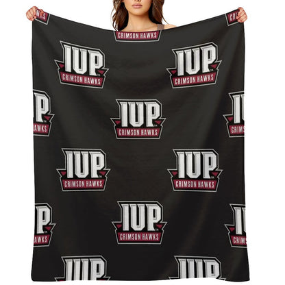 IUP Crimson Hawks Club Classic T-Shirt Eco-conscious Throw Blanket
