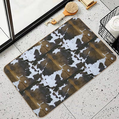 Brown Cowhide  Absorbent Bath Mat
