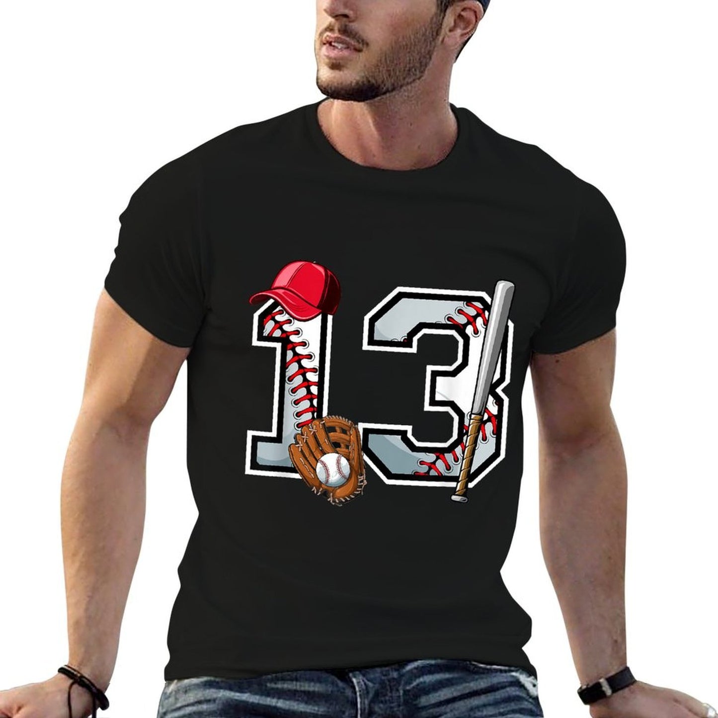 13th Birthday Baseball Big Number Thirteen 13-Year-Old  Quick-drying T-Shirt