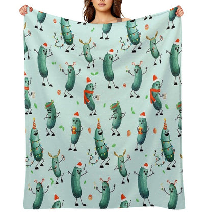Holiday Pickle Party! Quick-dry Throw Blanket