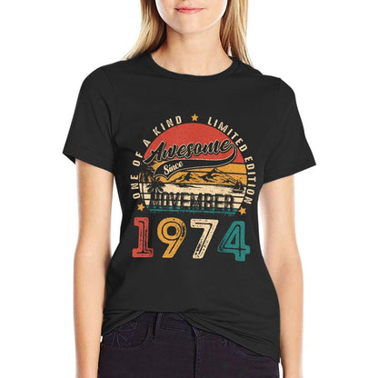 Awesome Since November 1974 Vintage Men Women 50th Birthday  Breathable T-Shirt
