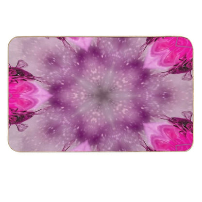 11-Circle Pink Kaleidoscope Pattern with Radiant Symmetry  Easy Maintenance Bath Mat