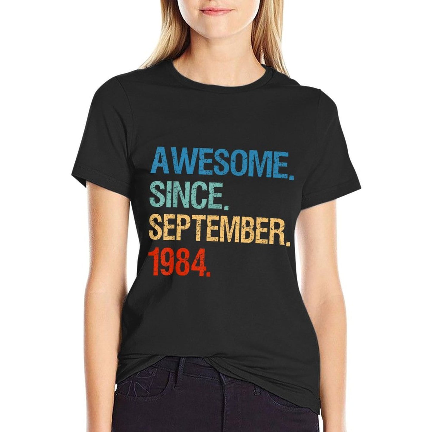 Awesome Since September 1984 Vintage 35th Birthday Gifts  Slim-fit Cut T-Shirt