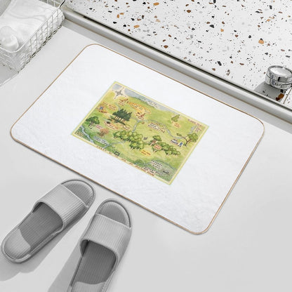 Hundred Acre Woods Map  Rapid-Drying Bath Mat