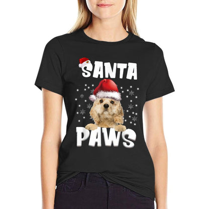 Funny American Cocker Spaniel Christmas Lights Tree Dog Men Women  Moisture-wicking T-Shirt