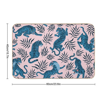 Asian Tigers And Tropical Leaves  Versatile Bath Mat