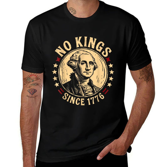 No Kings In America 1776 Vintage  Fade-proof Color T-Shirt