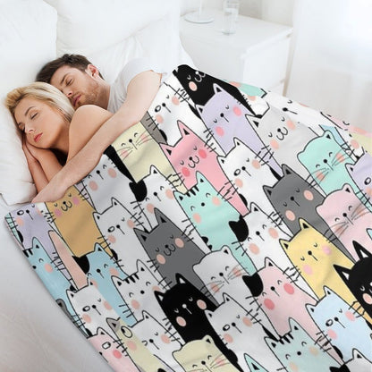 Colorful Cats Lightweight Throw Blanket