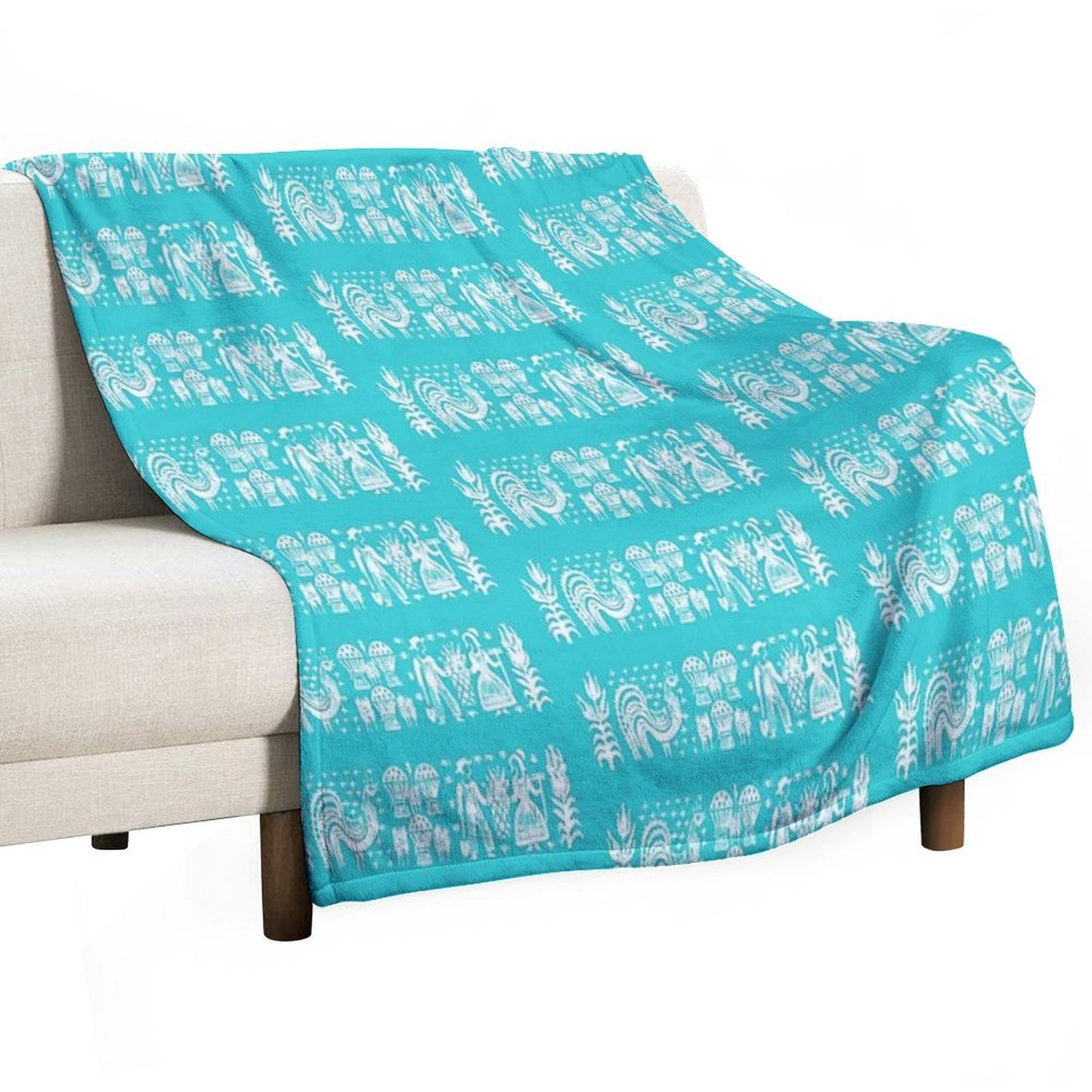 White Pyrex Amish Butterprint Pattern Travel-friendly Throw Blanket