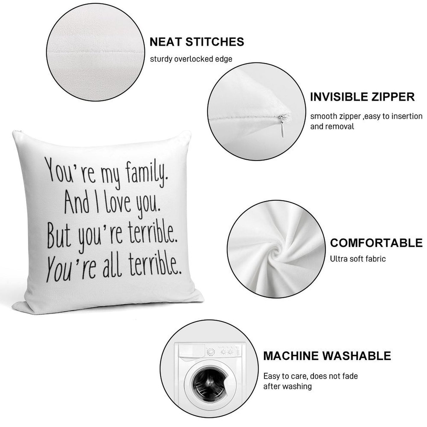 Terrible Soft Luxury Feel Throw Pillow