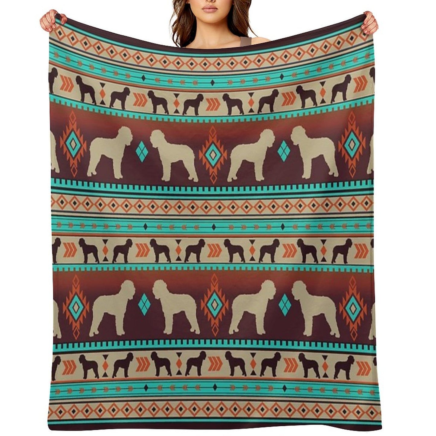 Boho Dogs  Lagotto Romagnolo Sunset Velvety-soft Throw Blanket