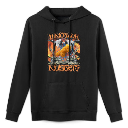 Funny Dinosaur Chicken Nugget Bootleg Hardcore Flames Meme Pilling-Resistant Hoodie