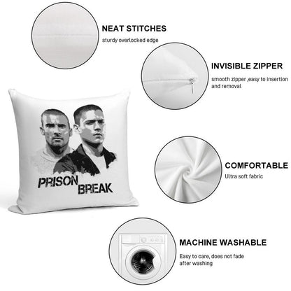 Prison Break Illustration Soft Luxury Feel Throw Pillow