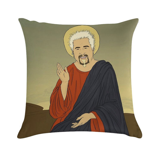 Guy Fieri Jesus Soft Hidden Zipper Throw Pillow