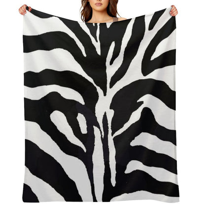 Zebra-pattern-design Travel-friendly Throw Blanket