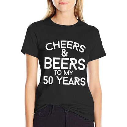 Cheers And Beers to My 50 Years Shirt 50th Birthday T-shirt  Trendy Pattern T-Shirt