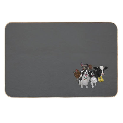 Commissioned Illustration Nola, Edgar And Friends Durable Bath Mat