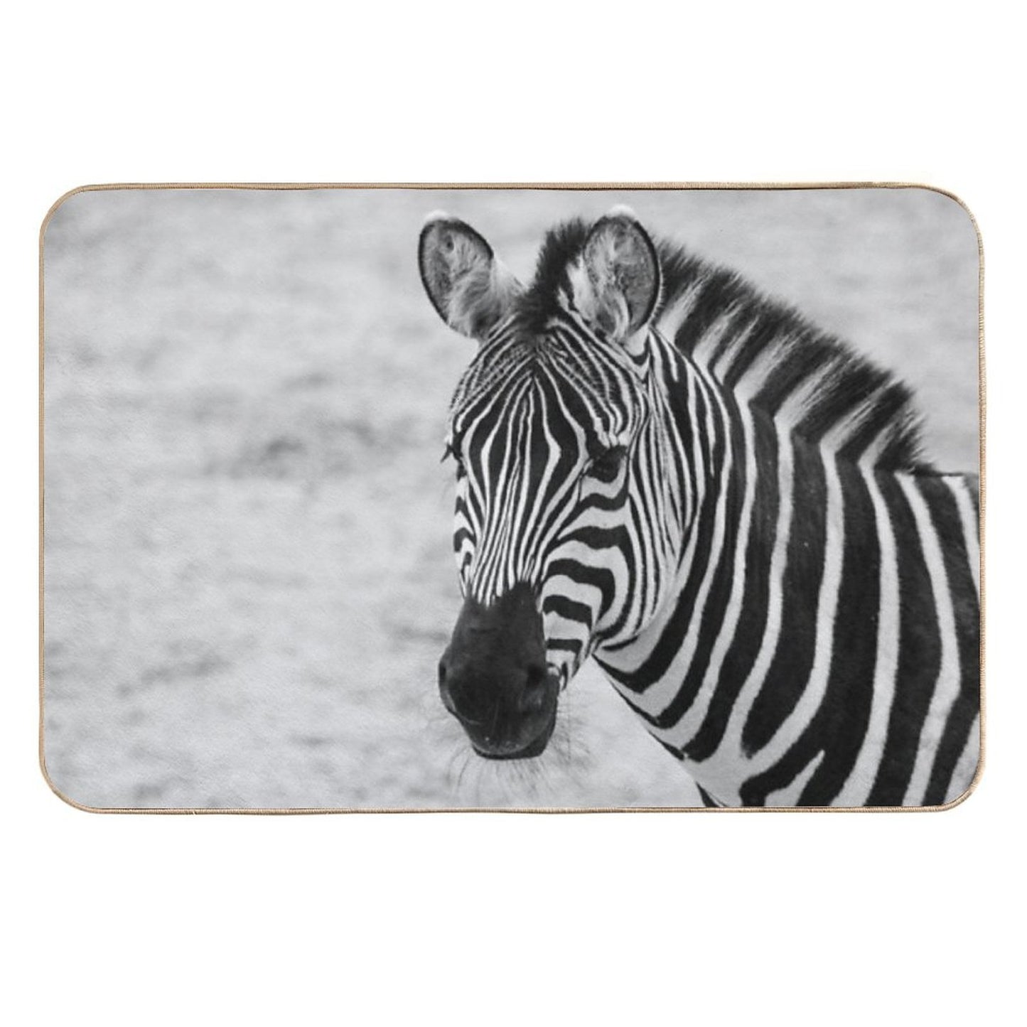 Zebra in Mono  Repositionable Bath Mat
