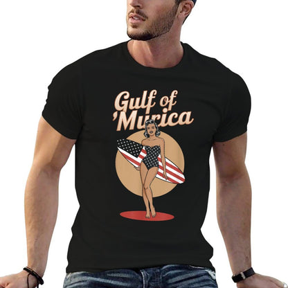 Vintage Gulf of Murica 2025 Funny Patriotic American Pride  Eco-friendly Material T-Shirt