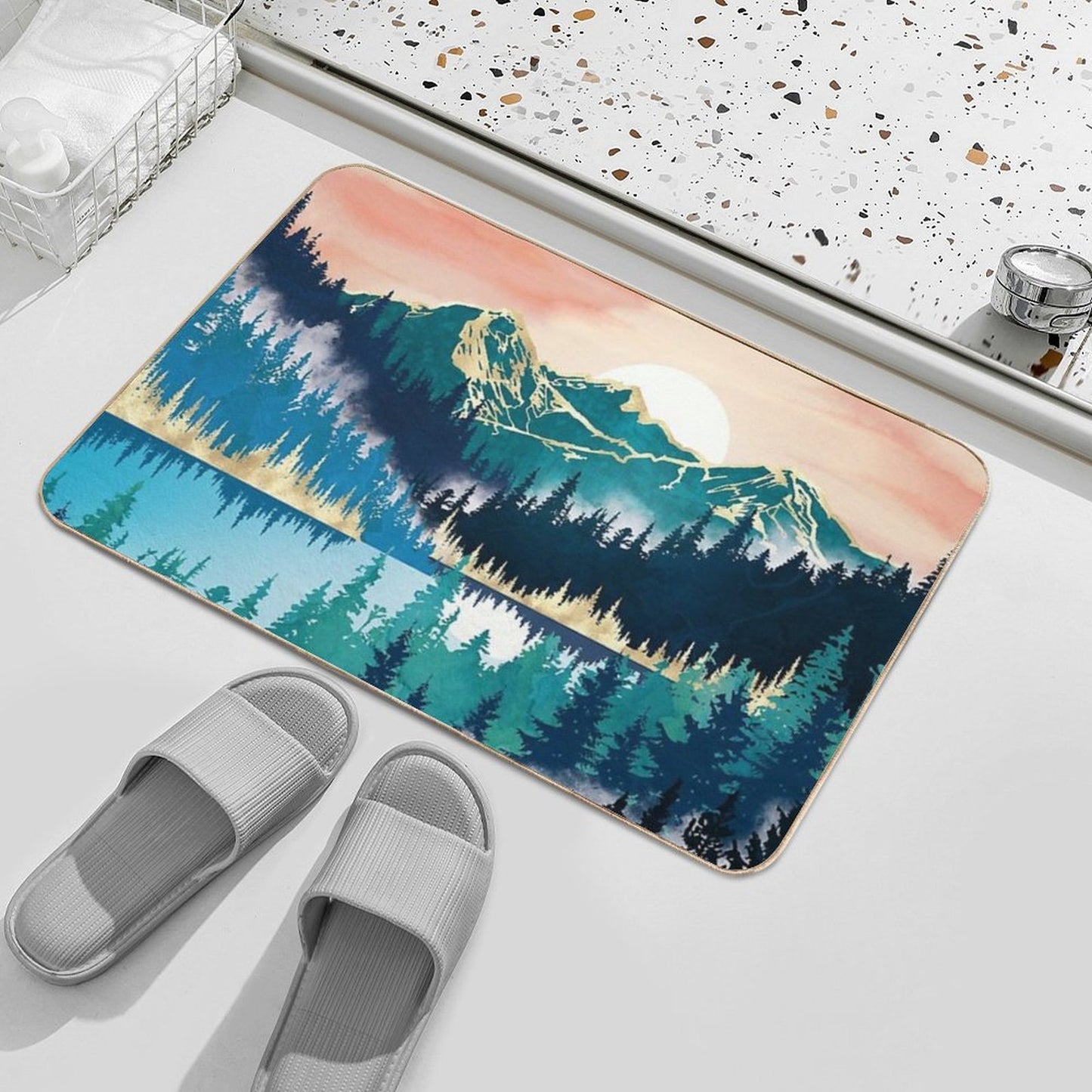 Lake Mist  Slip-Resistant Bath Mat