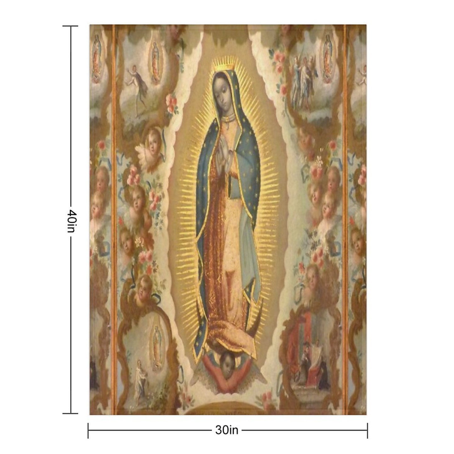 Virgin of Guadalupe with The Four Apparitions by Juan De Sáenz Quick-dry Throw Blanket