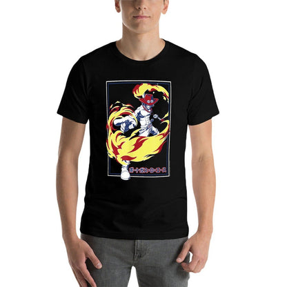 One Piece Anime Fire Fist Ace Frame  Wrinkle-resistant T-Shirt