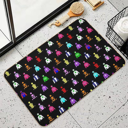 Horse Racing Jockey Silks  Easy To Clean Bath Mat
