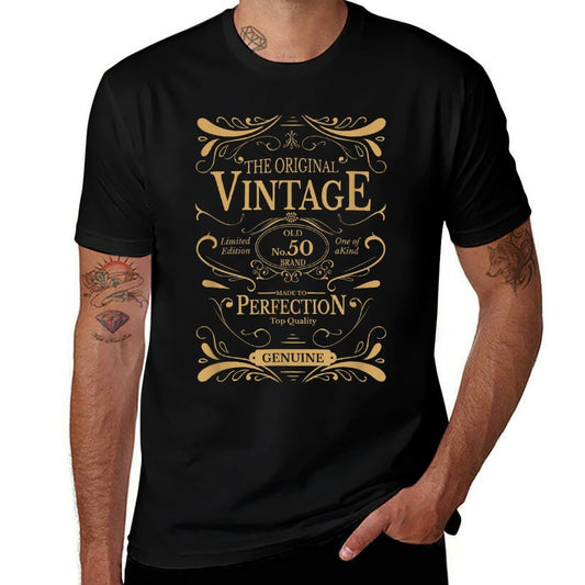 50th Birthday Gift Aunt Uncle Age 50 Year Old Mom Dad  Rolled Sleeves T-Shirt