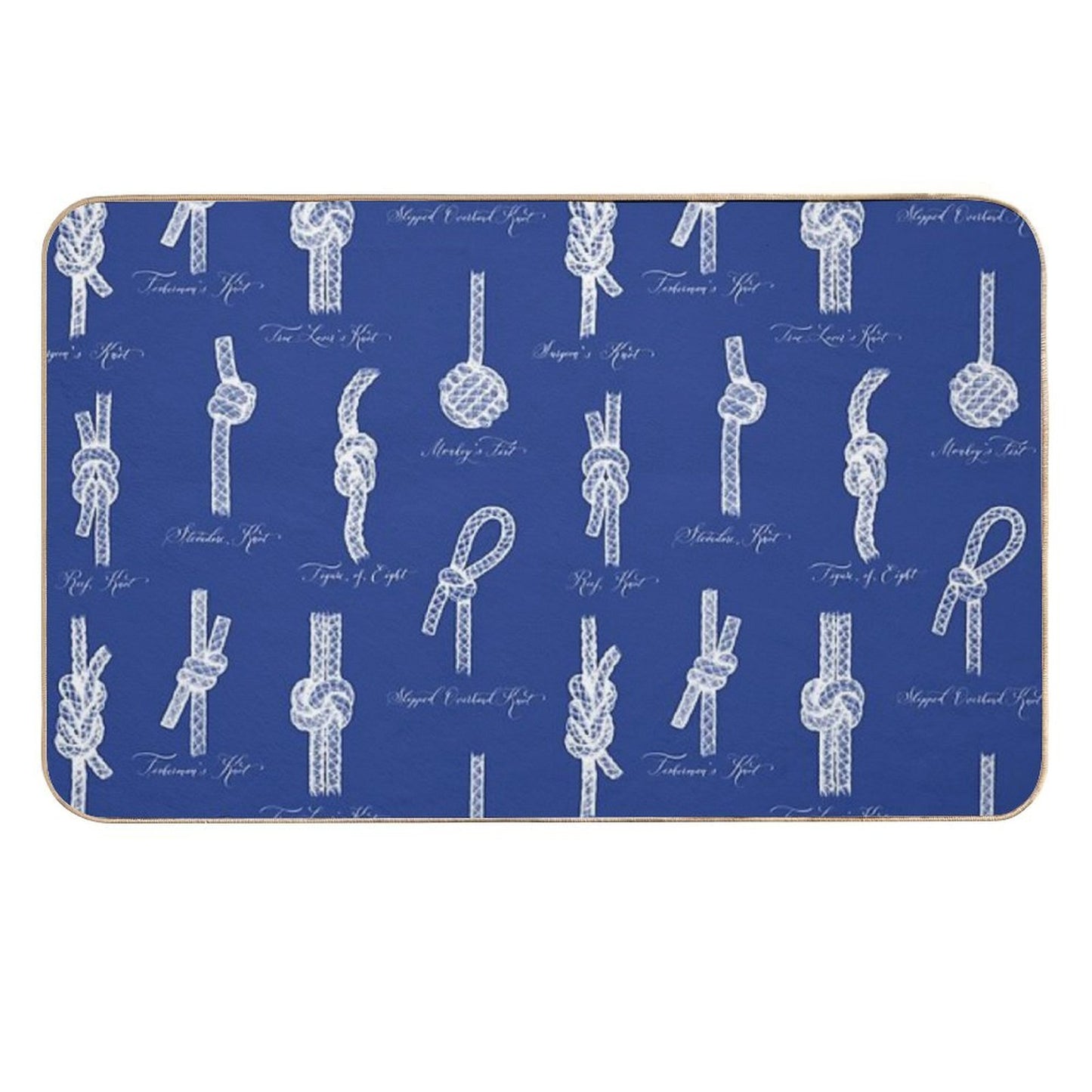 Nautical Knots (Navy And White)  Absorbent Bath Mat