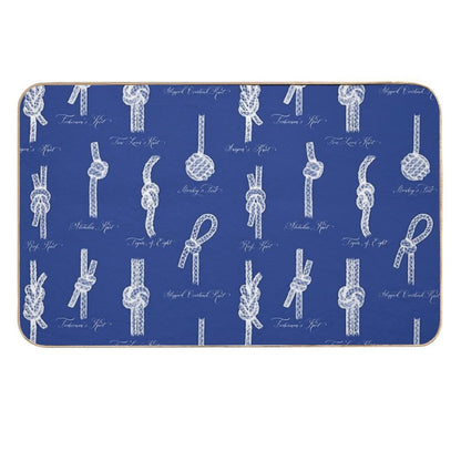 Nautical Knots (Navy And White)  Absorbent Bath Mat