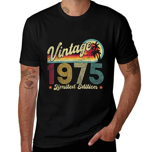 Vintage 1975 50 Year Old Gifts Limited Edition 50th Birthday  Heathered Texture T-Shirt