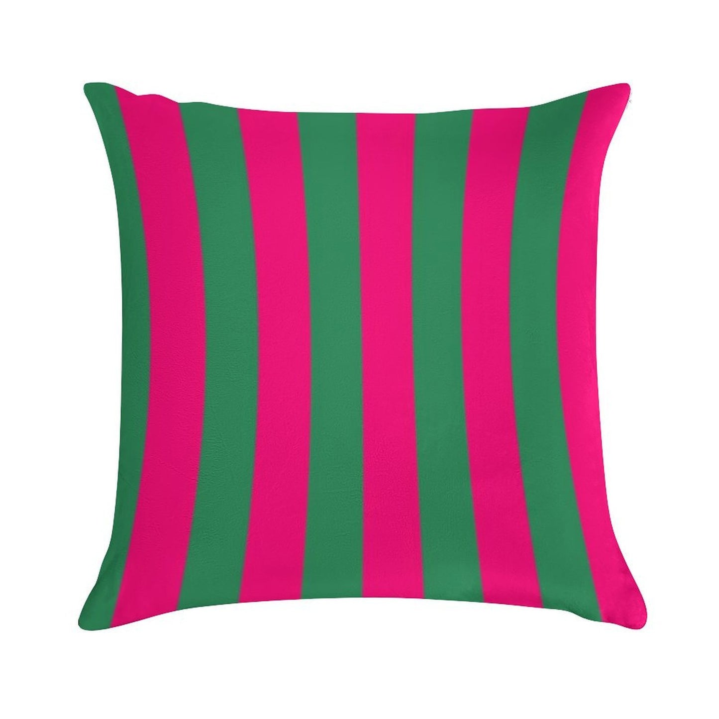 Pink And Green Stripes Soft Easy Maintenance Throw Pillow