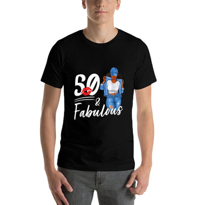 50 And Fabulous 50 Years Old 50th Birthday for Women Melanin  Slim-fit Cut T-Shirt