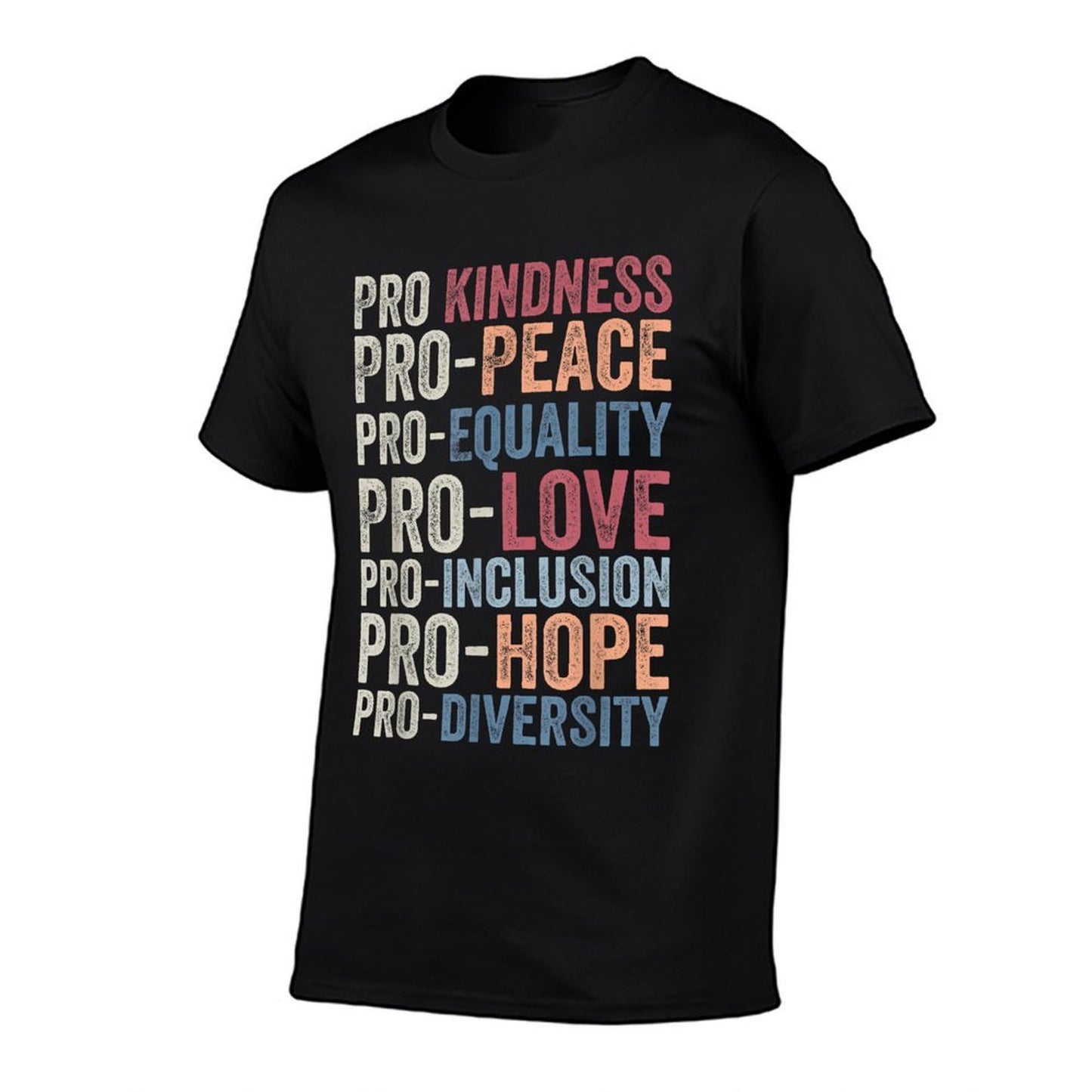 Pro Kindness Pro Peace Equality Love Diversity Human Rights  Oversized Silhouette T-Shirt
