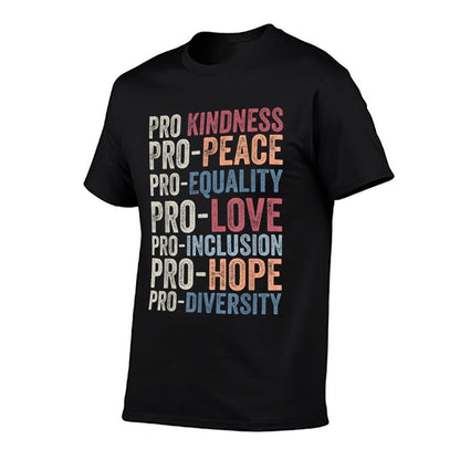 Pro Kindness Pro Peace Equality Love Diversity Human Rights  Oversized Silhouette T-Shirt