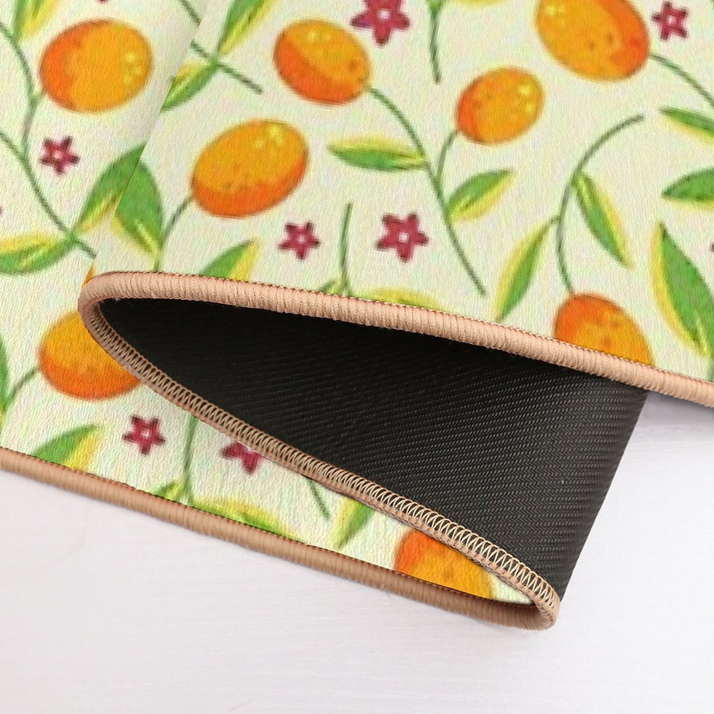 Orange Citrus Floral Pattern – Seamless Summer Fruit Botanical Illustration  Odorless Bath Mat