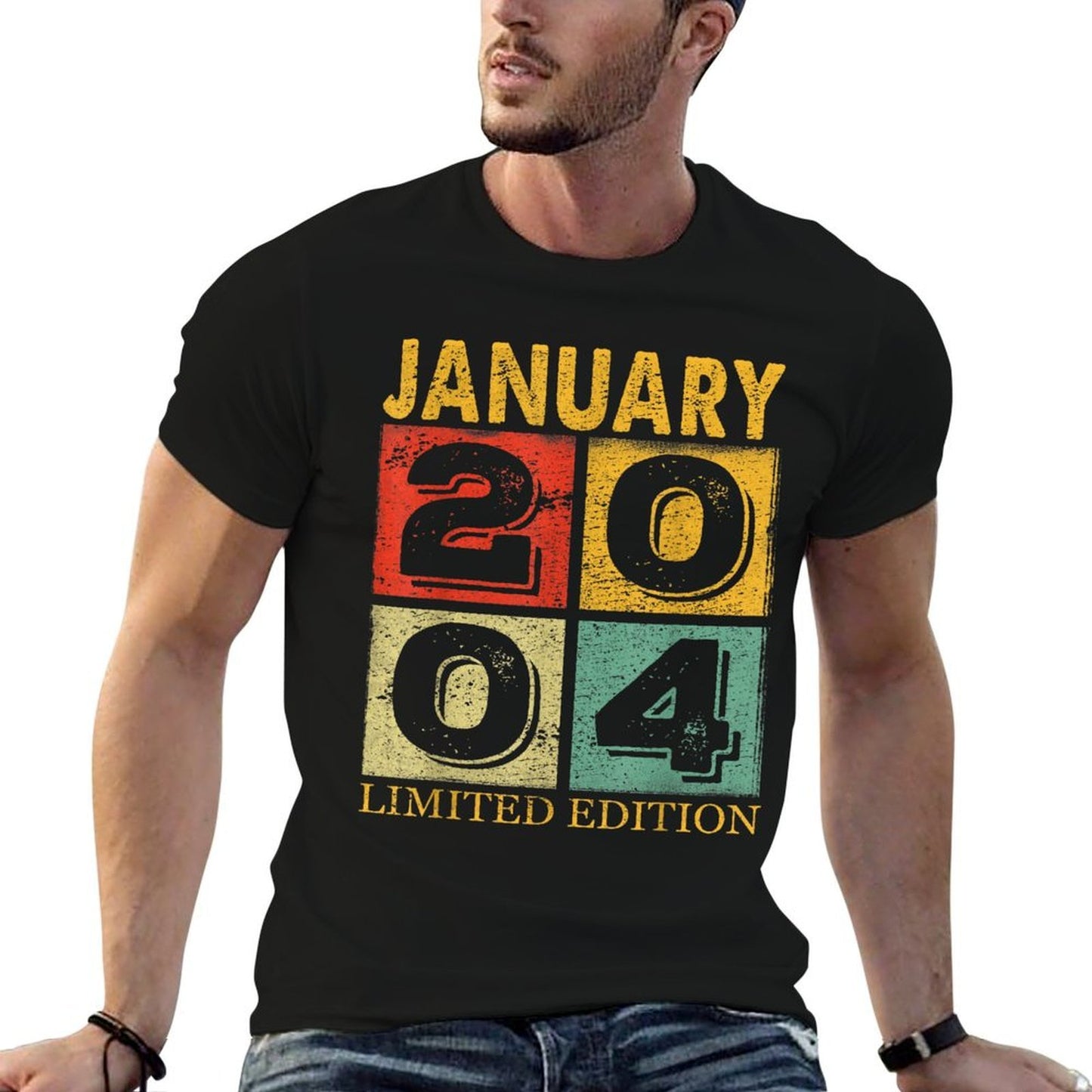 21 Years Old Awesome Since January 2004 21st Birthday Gifts  Trendy Pattern T-Shirt