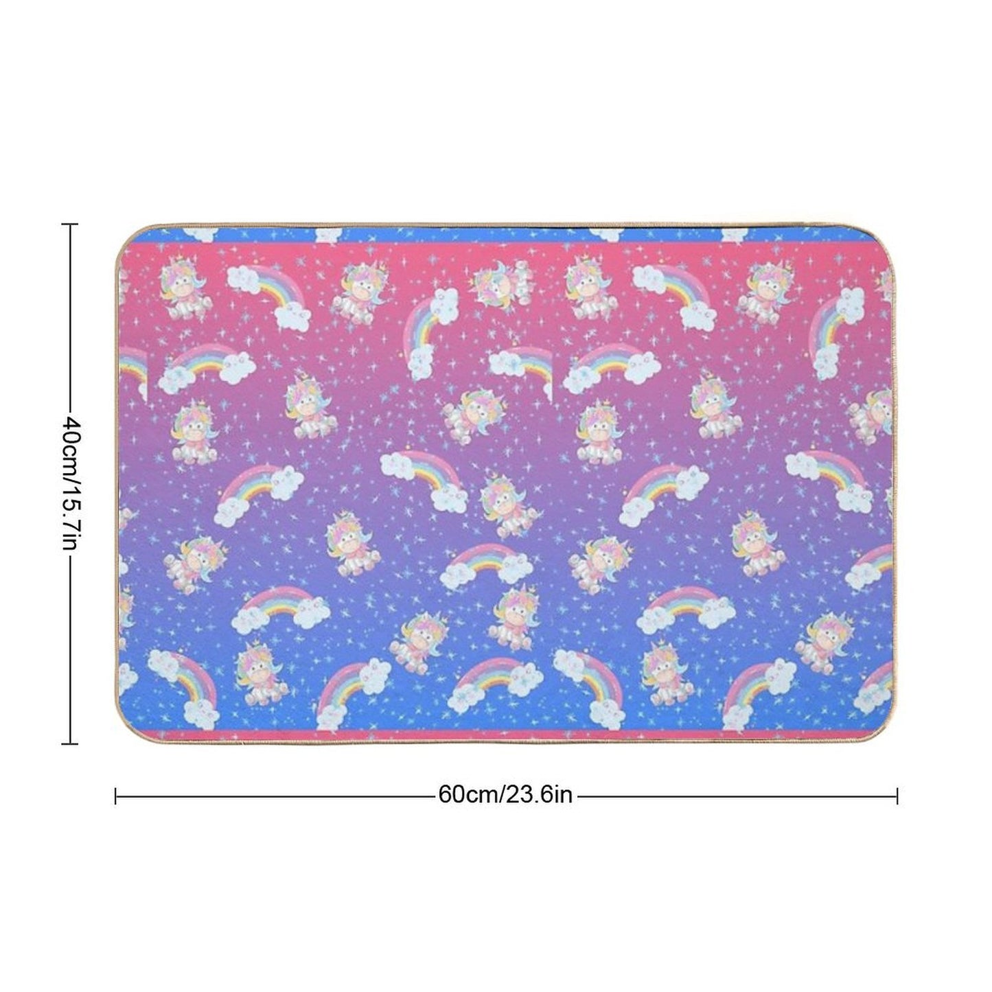RAINBOW SPARKLE UNICORN  Stain-Proof Bath Mat