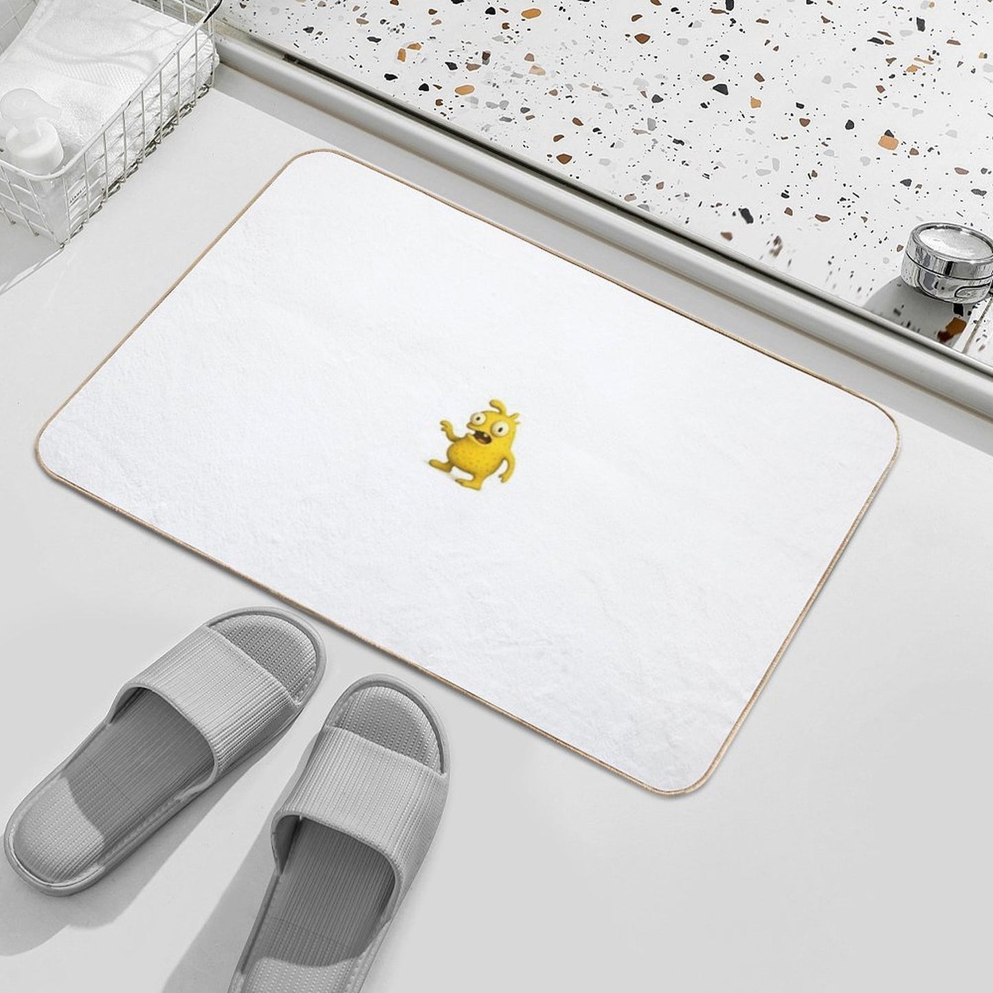 Funny Yellow Monster Nuppytan  High-Traffic Bath Mat