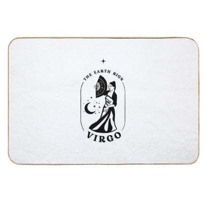 Virgo Simple Black Art  Long-Lasting Bath Mat