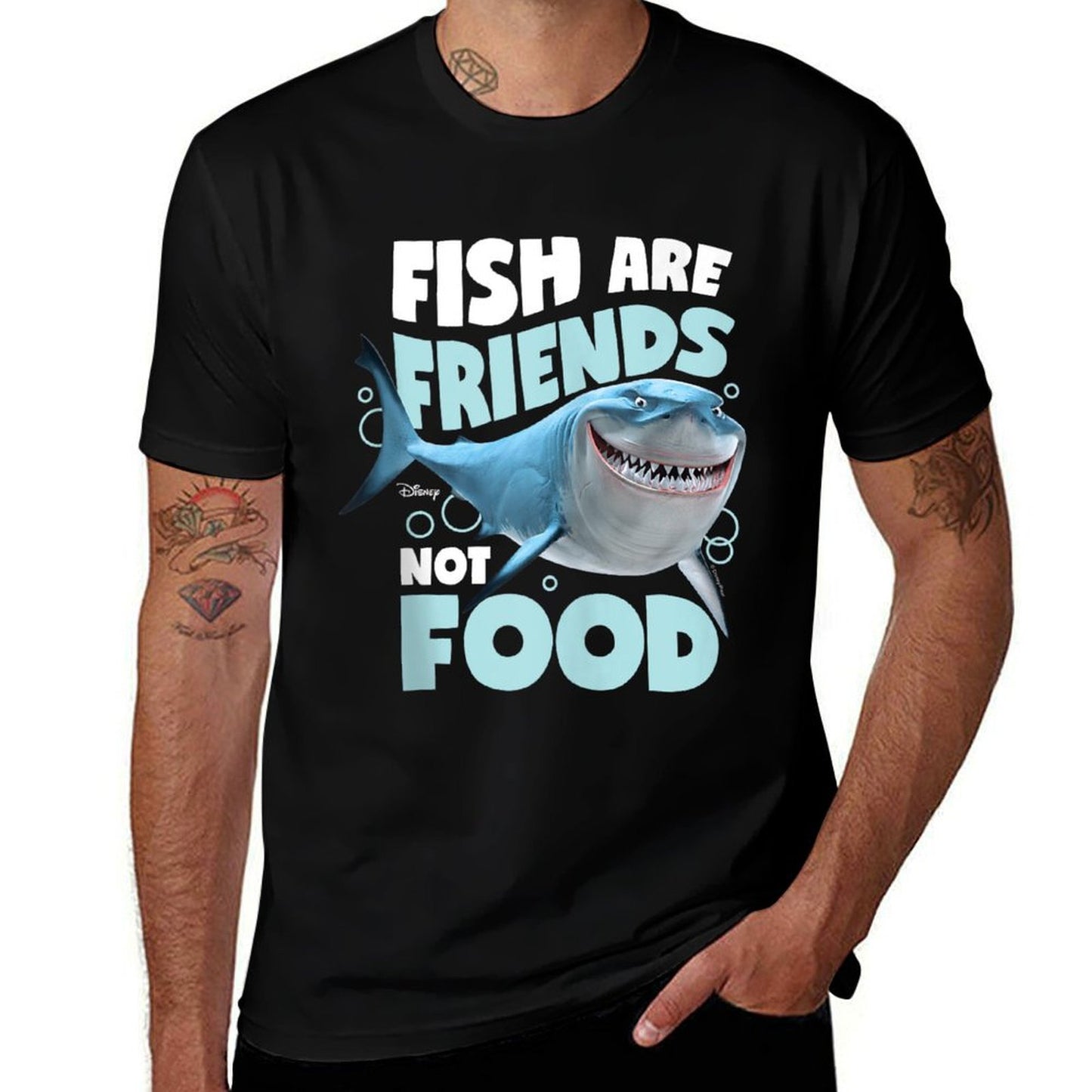 Finding Nemo - Fish Are Friends, Not Food  Fade-proof Color T-Shirt