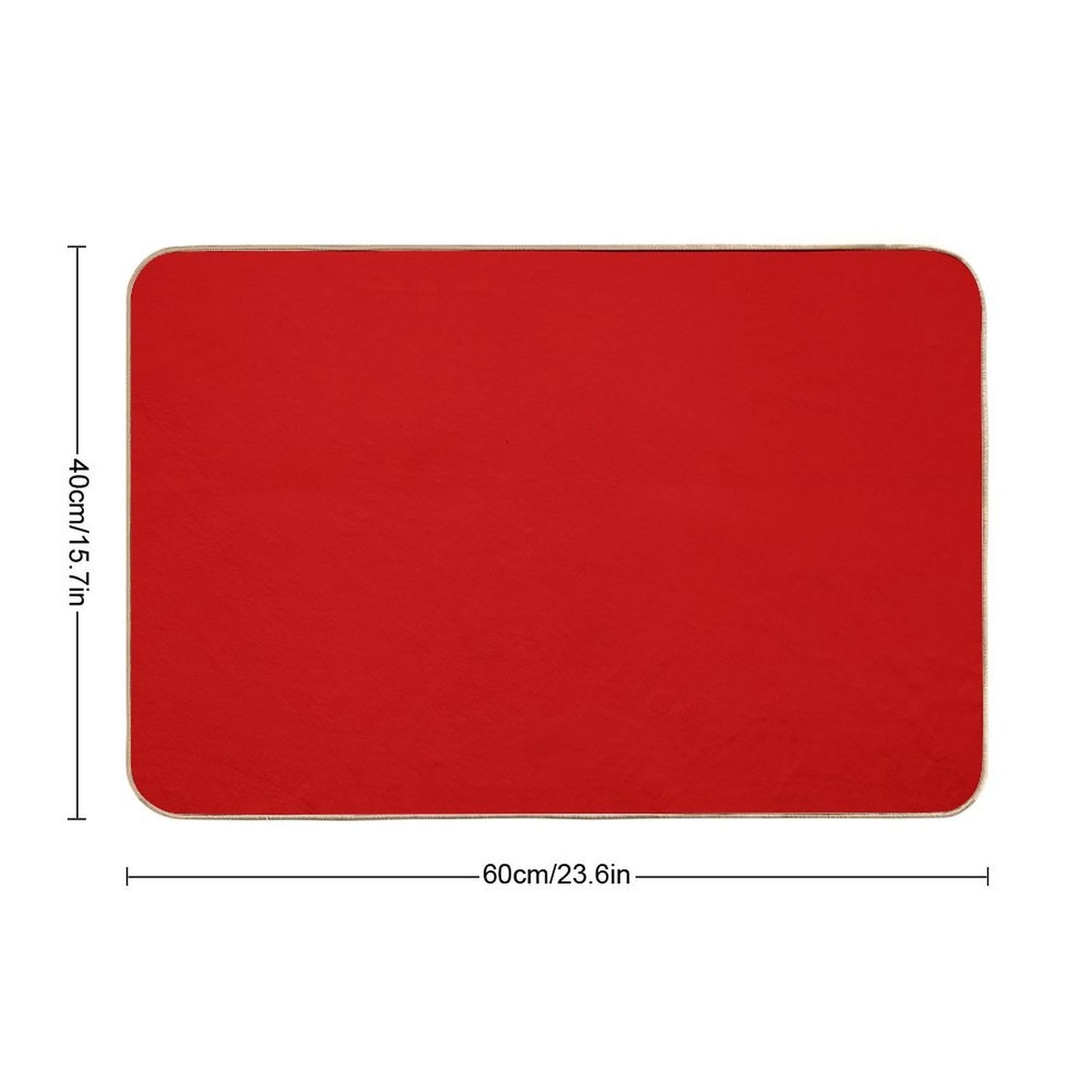 Cherry Red Solid Color  Long-Lasting Bath Mat