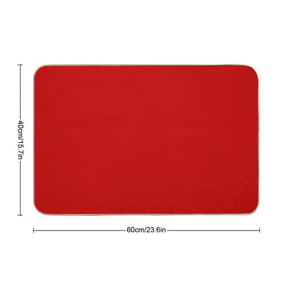 Cherry Red Solid Color  Long-Lasting Bath Mat