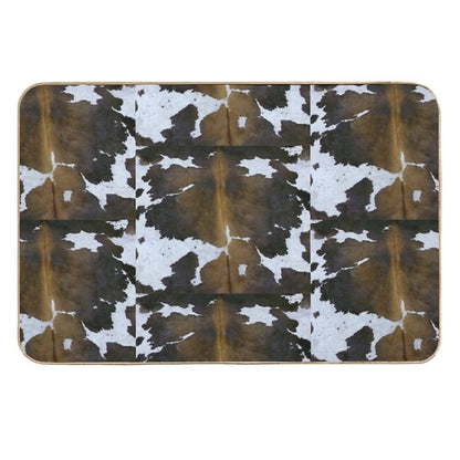 Brown Cowhide  Absorbent Bath Mat