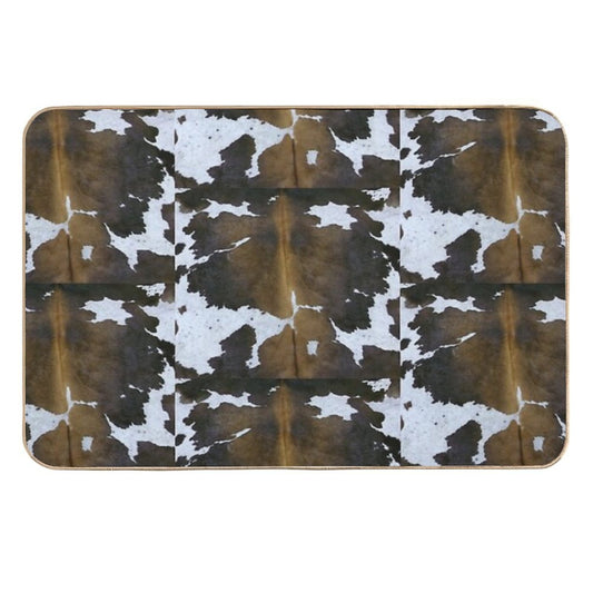 Brown Cowhide  Absorbent Bath Mat